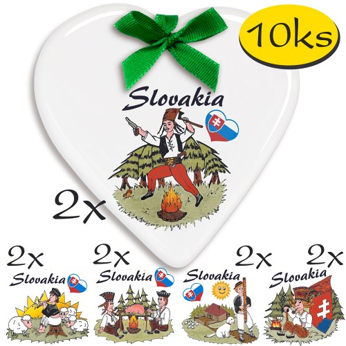 Keramické srdiečko veľké SLOVENSKO-SLOVAKIA-kresby-1